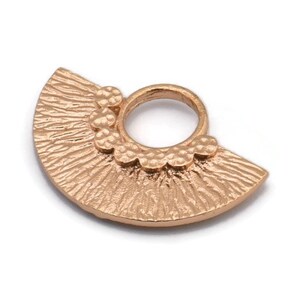 Halve cirkel hanger, 2 rosévergulde messing halve cirkel hangers (26 x 18 mm) U141 Q0363