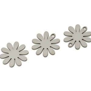Steel Flower Charm, Stainless Steel Flower Charms With Hole, Charm Earrings, Blank Findings (15x0.80mm) SMP2551