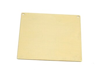 Brass Square Charm, 4 Raw Brass Square Blanks with 2 Holes (50x50x0.80mm)   D0282--C103