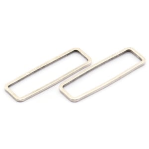 Silver Rectangle Connector, 24 Antique Silver Plated Brass Rectangle  Connectors (8x26x0.8mm) D0331 H0649