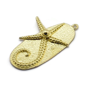 Brass Sea Star Charm, Raw Brass Starfish Shaped Charms With 1 Loop, Pendants, Earring Findings (33x19mm) N2022