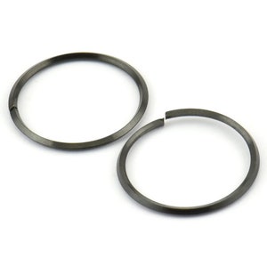 Wire Ear Hoops, 24 Oxidized Brass Black Faceted Wire Hoops, Earring Findings (20x1.3mm) E062 S811