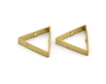 Brass Triangle Charm, 12 Raw Brass Triangles with 2 Holes (17x3x0.80mm) BS 1744