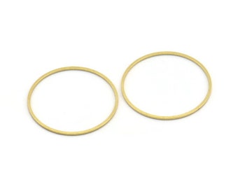 Brass Circle Connector, 50 Raw Brass Circle Connectors (30X0.80mm) Bs-1109