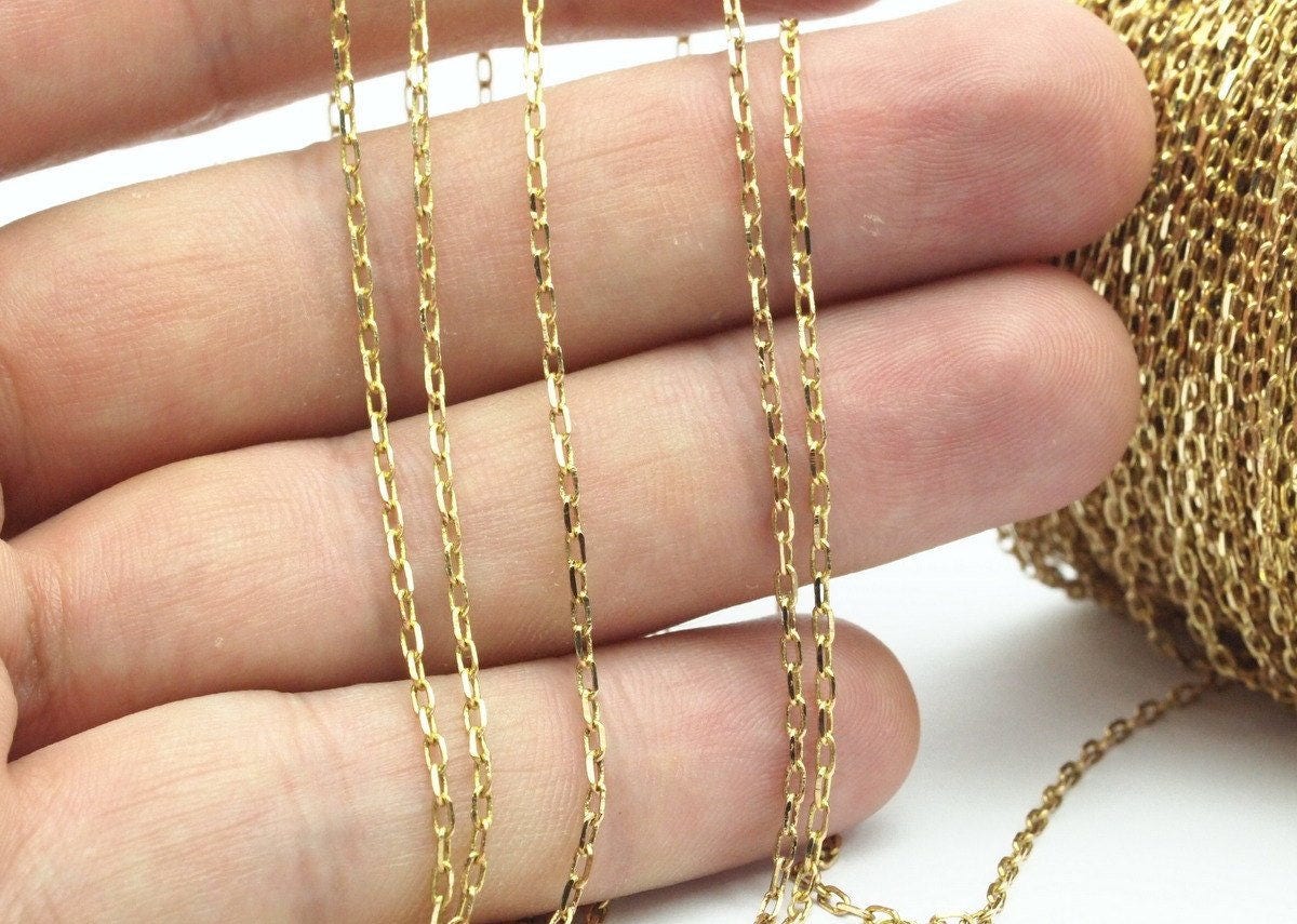 Raw Brass Chain Raw Brass Soldered Chain 1.5x3mm 5m1090m Etsy UK