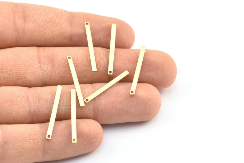 25x2x1mm BS 1198--A0858 Brass Necklace Bar 50 Raw Brass Bars