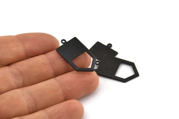 Buy Black Chevron Charm, 6 Oxidized Black Brass Arrow Charms With