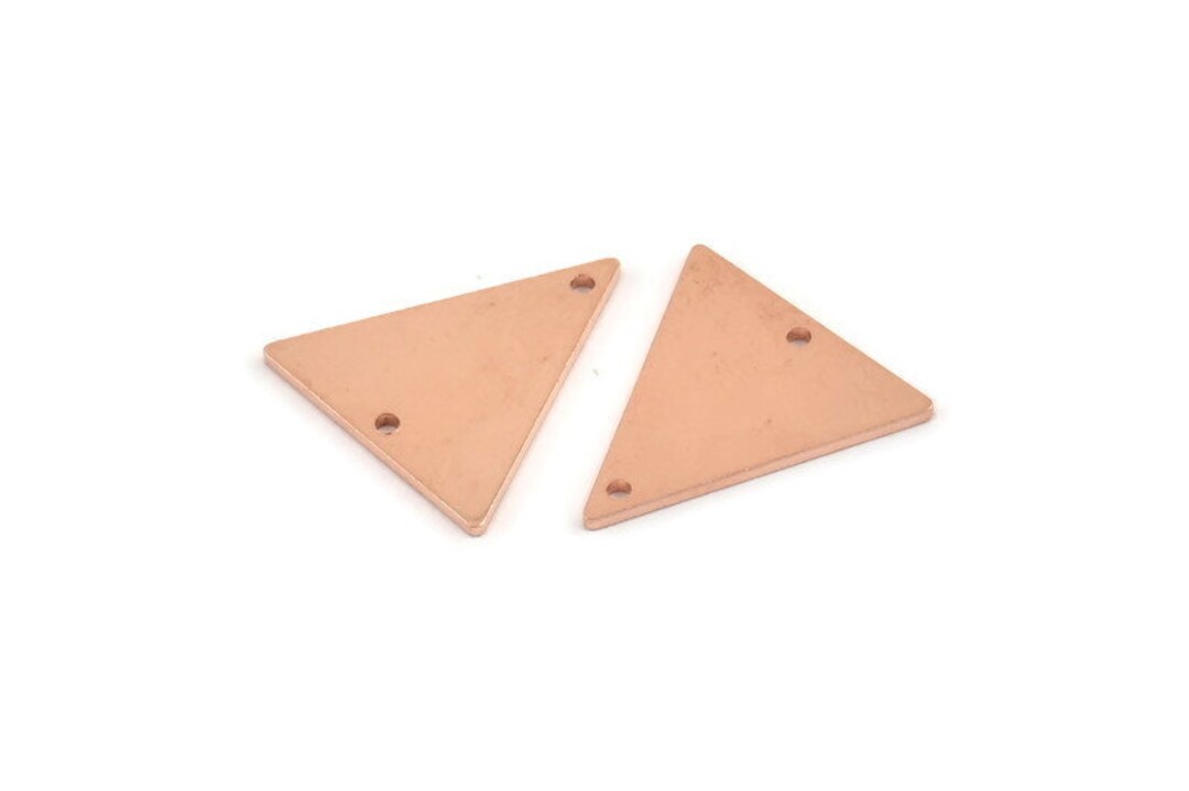 Copper Triangle Rings Copper Triangle Charm, 4 Raw Copper Triangle Charms With 2 Holes ...
