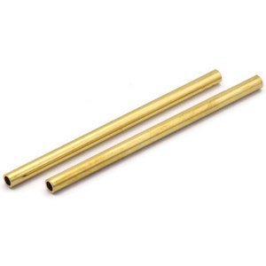 Industrial  Brass Tube, 10 Raw Brass Industrial Extra Long Tube Findings, (90x5mm)   D0187