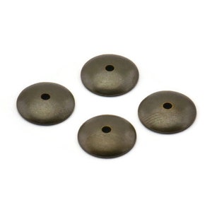 Antique Brass Bead, 100 Antique Brass Round Cambered Middle Hole Connector, Findings, Bead Caps (10mm) K019