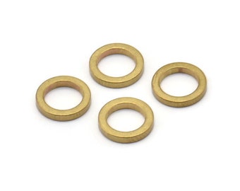 10mm Circle Connectors - 25 Raw Brass Circle Connectors (10x1.5mm) N0438