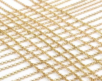 Raw Brass Rolo Chain, Soldered Brass Rolo Chain (1.8mm) Rb 8-16-Y