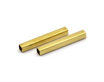 50 Raw Brass Square Tubes (4x30mm) Bs 1591