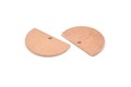 Semi Circle Charm, 12 Raw Copper Half Moon Charms With 1 Hole, Blanks, Stamping Blanks (22x14x0.80mm) M405