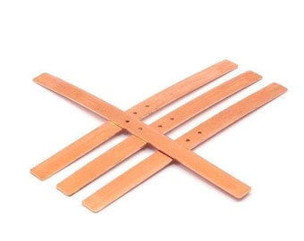 Copper Bracelet Blank, 3 Raw Copper Bracelet Stamping Blanks 2 Holes (10x145x1mm) D0527