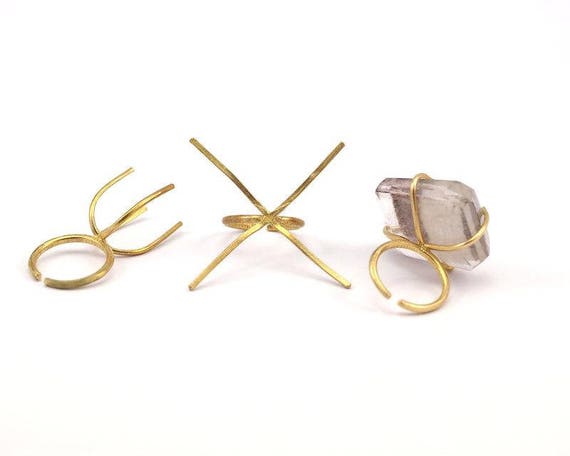 925 Sterling Silver Tone Claw Ring Blanks with 4 Claws for Gemstone Setting 925 Sterling Silver Tone Claw Ring Blanks with 4 Claws for Gemstone Setting