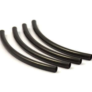 Schwarze Gebogene Röhren , 12 Schwarz Oxydierte Messing Gebogene Röhren (3 x 55 mm) Bs 1412 S007
