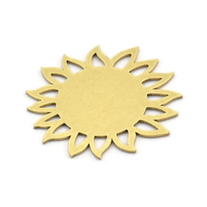 2pcs Raw Brass Sunflower Charms, Hollow 0.3mm Floral Earring