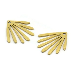 Brass Fringed Charm, 24 Raw Brass Fringed Charms With 1 Hole (17x15x0.60mm) A3194