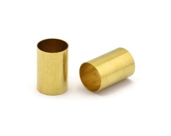 Round Brass Tube Bead, 5 Raw Brass Tubes (20x30mm) Bs 1494
