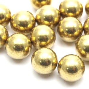 Brass Hallow Bead, 20 Raw Brass Ball Beads Without Holes (11.8mm) Bs-1097--R003