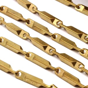 Bar Chain, Link Chain, 1 M Raw Brass Bar Chain (14.5x2.2mm) Bs 1062