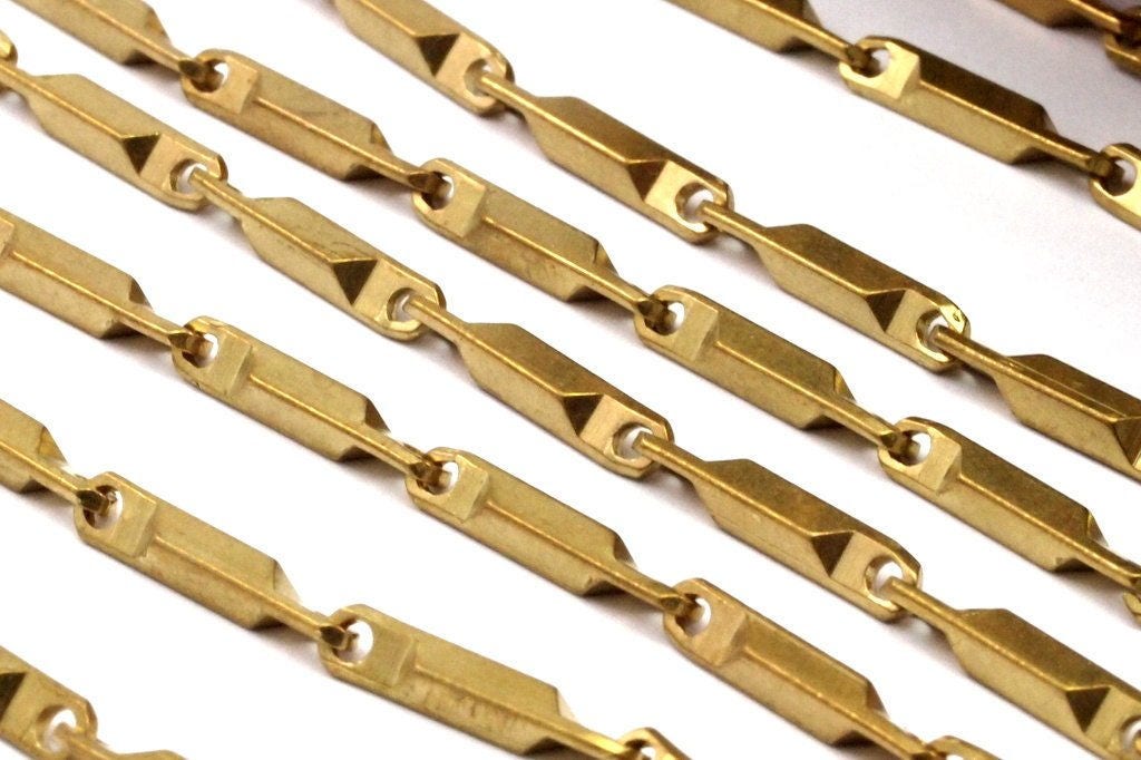 Bar Chain Link Chain 1 M Raw Brass Bar Chain 14.5x2.2mm Bs Etsy UK