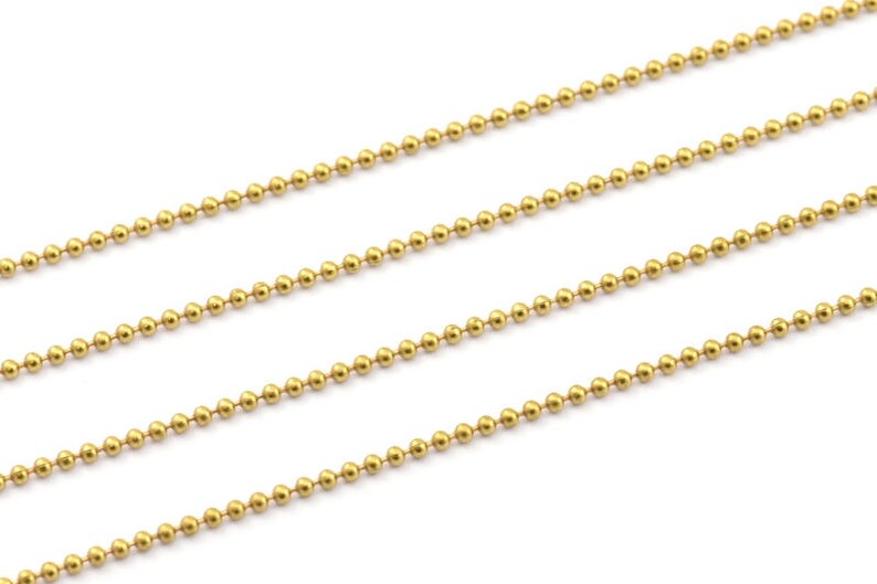 Brass Ball Chain Brs 3 Z019 1.5mm 90 M Raw Brass Ball Chain
