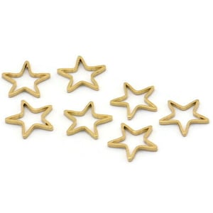Blank Star Charm, 50 Raw Brass Star Connector (10mm) Bs 1169