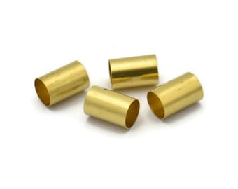 Brass Tube Beads, 24 Raw Brass Tubes (8x12mm) Bs 1542