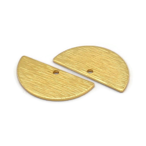 Gouden Halve Cirkel, 6 Verguld Messing Getextureerde Halve Maan Charms Met 1 Gat, Hangers (21x10.5x0.80mm) D0596 Q1040