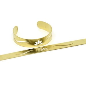 Adjustable Bangle Bracelet, Raw Brass Flat Bracelet With 2 Holes, Raw Brass Bracelet, Brass Bracelet Bangle (145x13x0.80mm) SMP1789