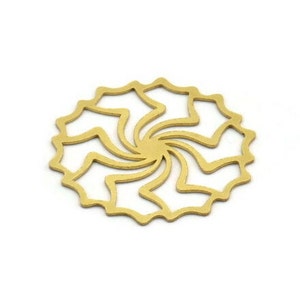 Brass Round Charm, 8 Raw Brass Circle Shaped Charms, Charm Pendants, Earring Findings (31x0.60mm) A6612