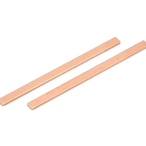 Copper Stick Blank, 12 Raw Copper Stick Blanks, Rectangle Blanks, Stamping Blanks, Necklace Blanks (50x3x0.80mm) M02529