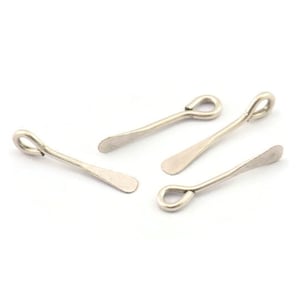 Paddle Eye Pins, 12 Antique Silver Plated Brass Paddle Eye Pins (20x1.2mm) D0347