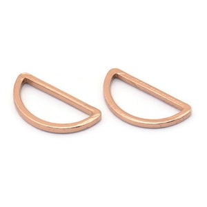 Rose Gold Half Moon, 10 Rose Gold Plated Brass Semi Circle Connectors (8x15x1mm) D0022 Q0170