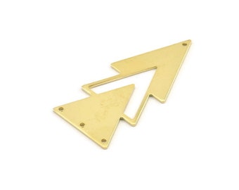 May include: Gold metal pendant in the shape of two overlapping triangles. The pendant has four holes for attaching a chain or cord.