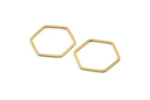 Buy Hexagon Ring Charm, 50 Raw Brass Hexagon Shaped Ring Charms