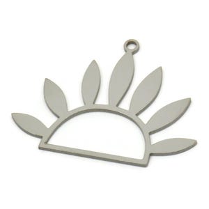 Steel Flower Charm, Stainless Steel Flower Charms With 1 Loop, Earring Charm, Findings (23x30x0.80mm) SMP2537