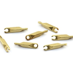 Brass Textured Connector, 50 Raw Brass Textured Connectors With 2 Holes (14x2.4mm) BS 2066