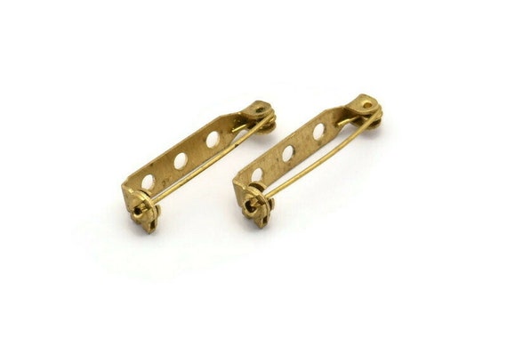24 Gold pin backs, brooch pin back, gold brooch pins, 1 inch pin backs