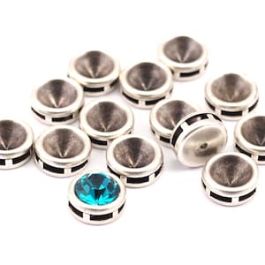 Ss24, ss25 Setting, 24 Antique Silver Plated Swarovski Stone Glue On Settings (8.4x3mm) B-6