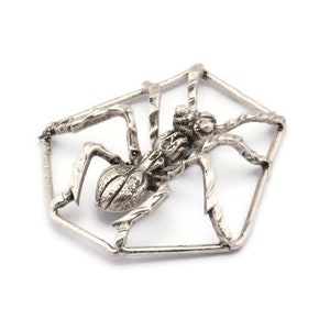 Colgante de hormiga de plata, colgante de hormiga de latón bañado en plata antigua, joyería de animales (36 mm) N0354 S599
