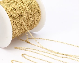 Link Chain, Brass Chain, 95 M - (1.5x2mm) Raw Brass Soldered Chain - ( Z001 )
