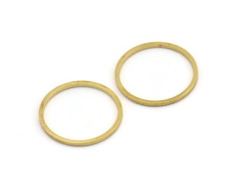 18mm Circle Connectors - 50 Raw Brass Circle Connectors (18x1x1mm) BS 1096