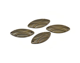 Antikes Messing Verbinder, 30 Antikes Messing Oval mit 2-Loch-Verbinder Charms Zubehör (17 x 8 mm) K079