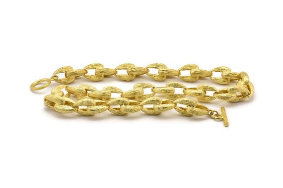 Brass Necklace Chain, Raw Brass Rope Chain Necklace, Chain Choker Necklace  (45cm inc) 26x13x5mm N1708