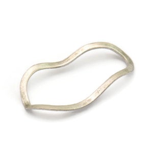 Silver Oval Connector, 8 Antique Silver Plated Brass Wavy Oval Connectors, Findings (35x19x0.80mm) D0780
