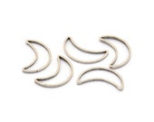 Antique Silver Moon, 25 Antique Silver Plated Brass Moons (15x8.5mm) Bs1163m D0150 H0070