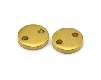 Brass Circle Button, 6 Raw Brass Circle Button Blanks (15x3mm) Y207